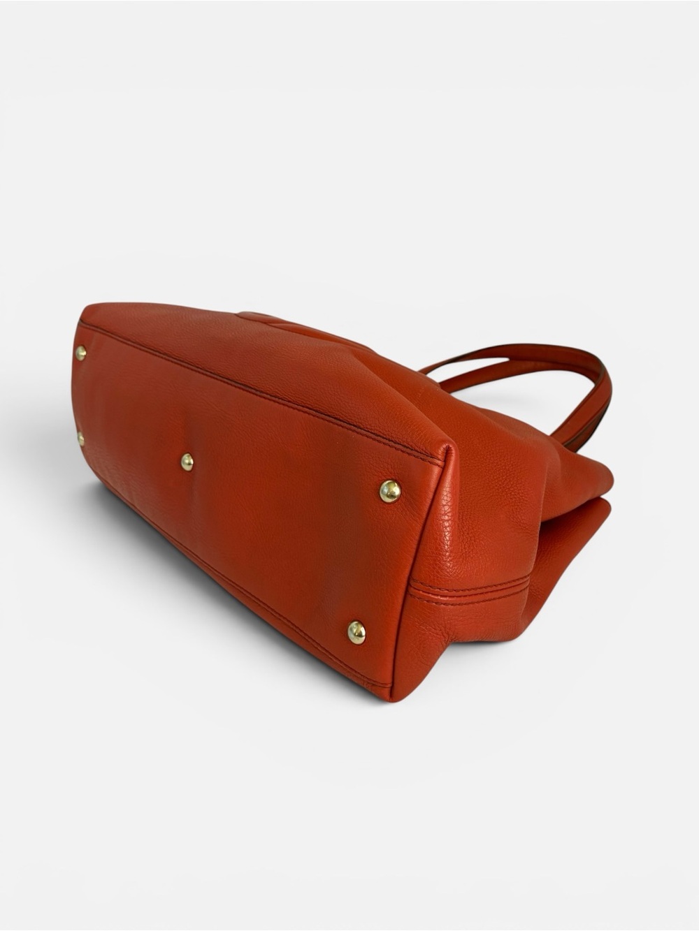 Gucci Orange-Red Pebbled Leather Shoulder Tote - Picture 7 of 13